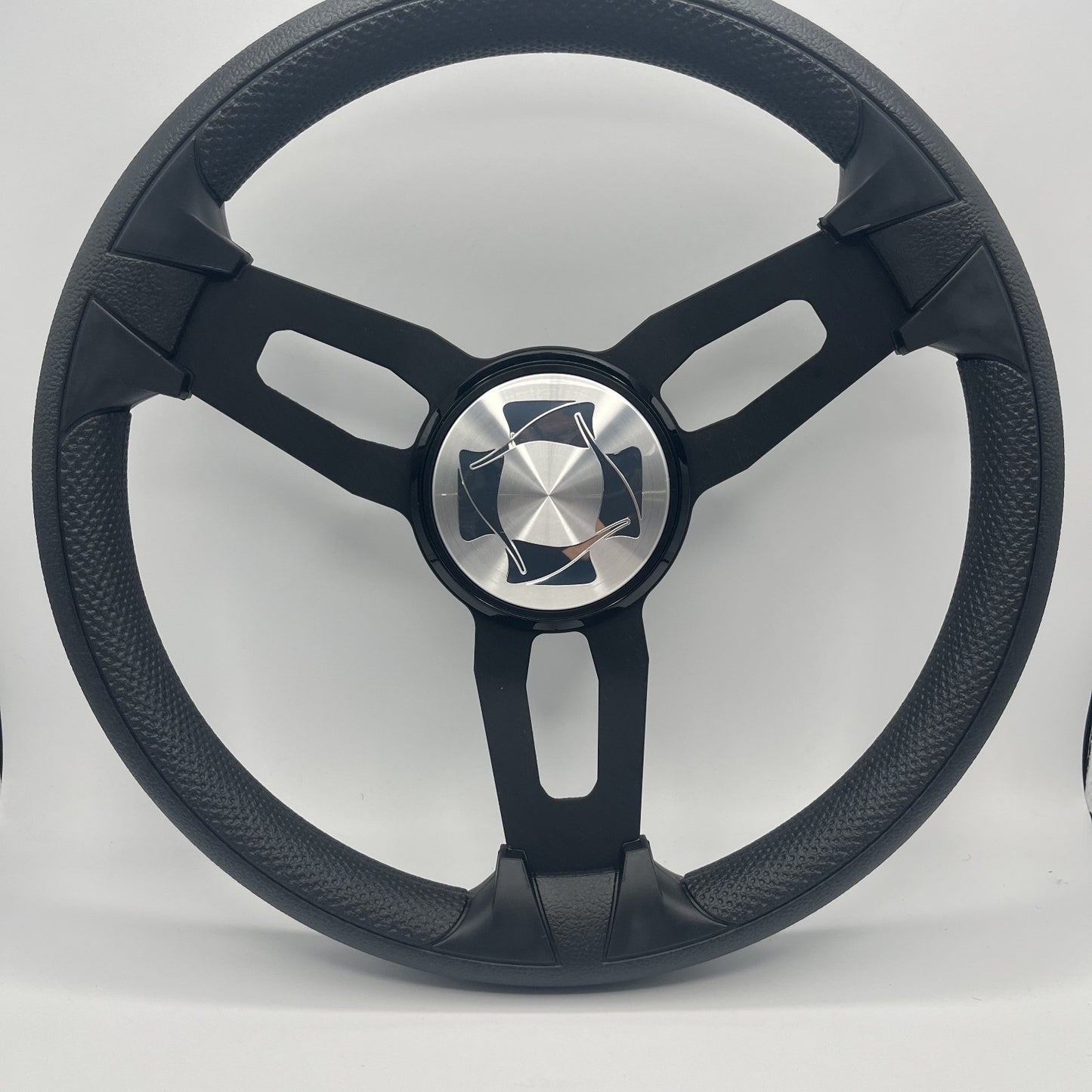 Gussi Italia Boat Model 15 Steering Wheel Black Brushed Alum Spokes | Stingray