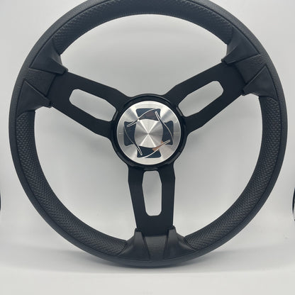 Gussi Italia Boat Model 15 Steering Wheel Black Brushed Alum Spokes | Stingray