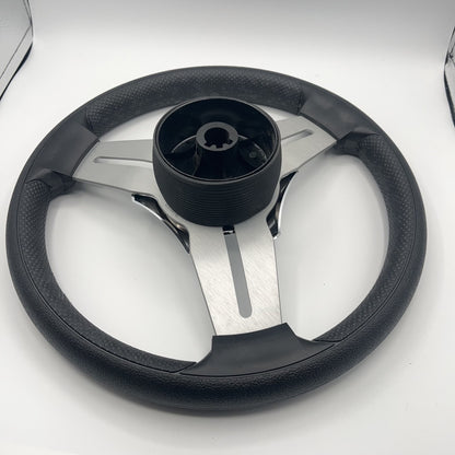 Model 15 Marine Steering Wheel Brushed Aluminum Spokes | Legend Boats