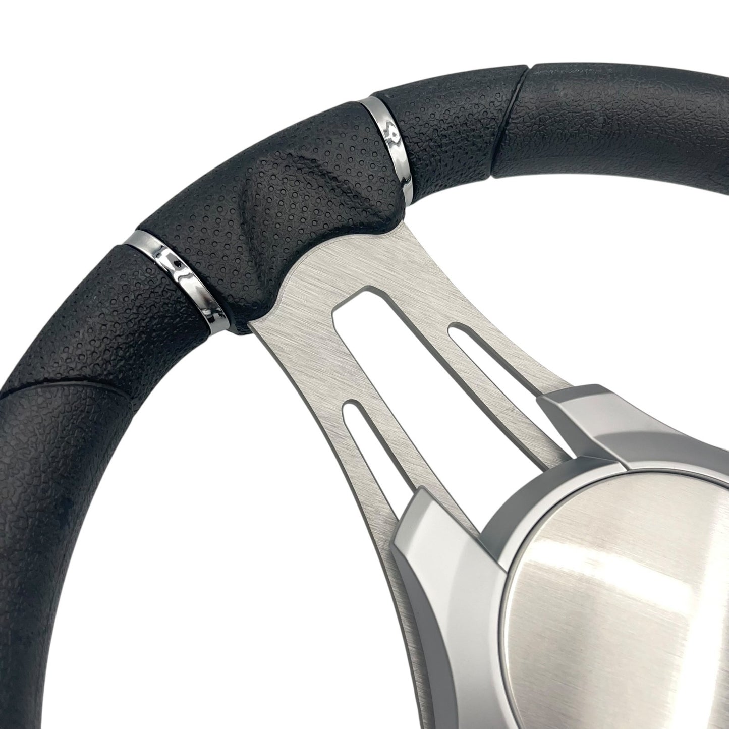 Verona Boat Steering Wheel Gray Brushed Aluminum Spokes KEYED or SPLINED HUB