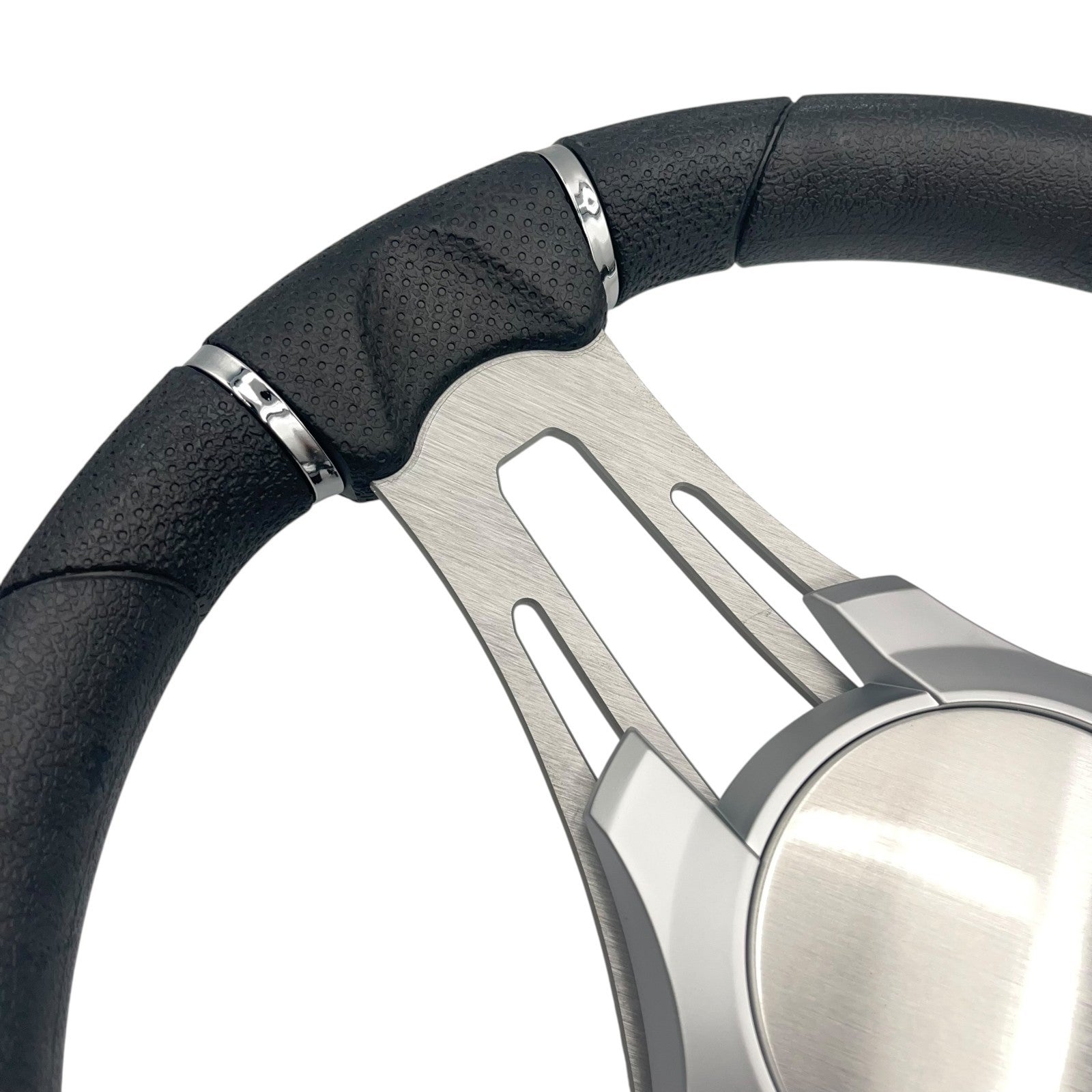 Verona Boat Steering Wheel Gray Brushed Aluminum Spokes KEYED or SPLINED HUB