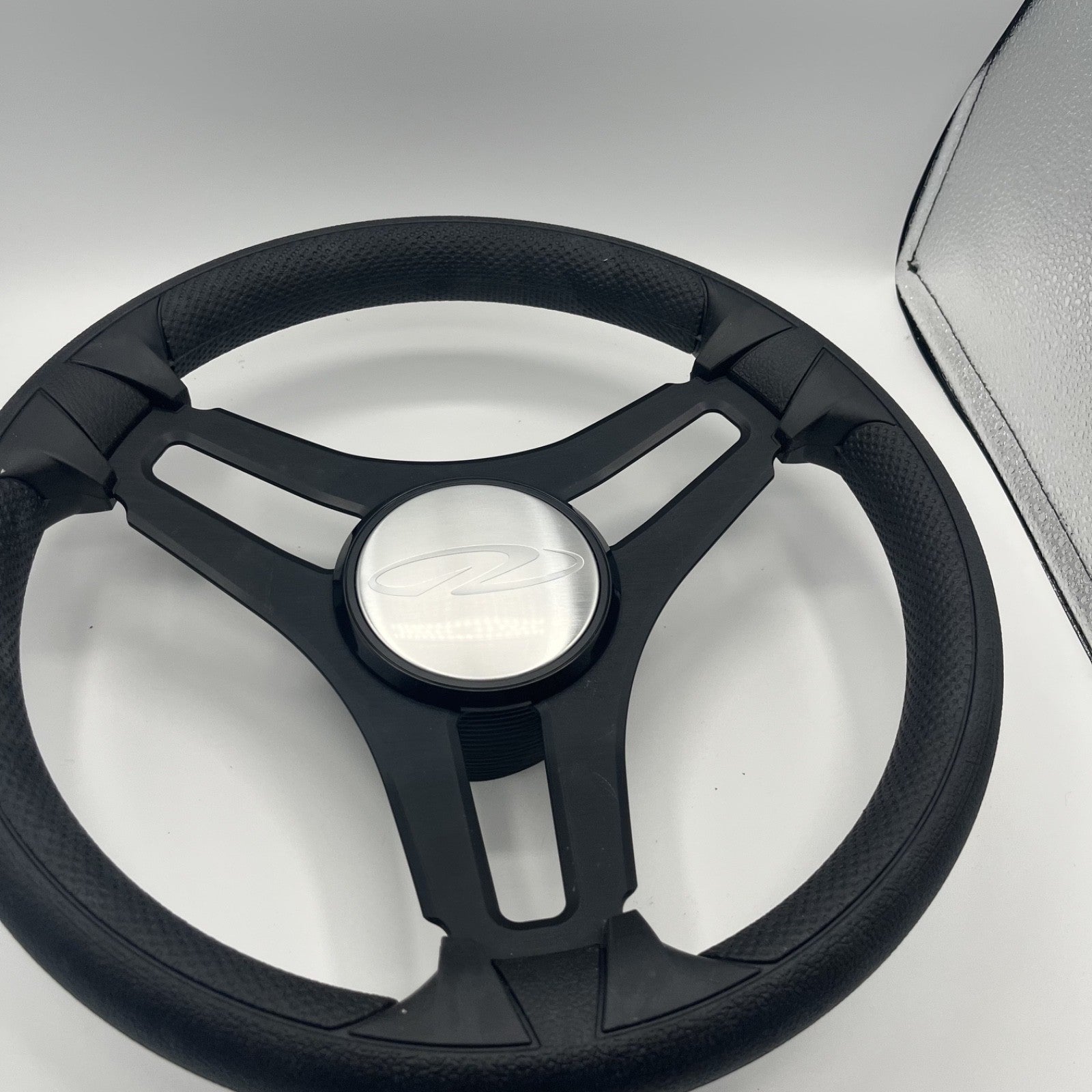 Gussi Italia Marine Steering Wheel Black Brush Metal Spokes |Regal
