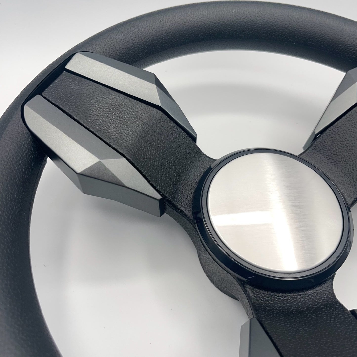Collina Boat Steering Wheel Dark Gray Inserts - Blank Dome - Keyed ONLY