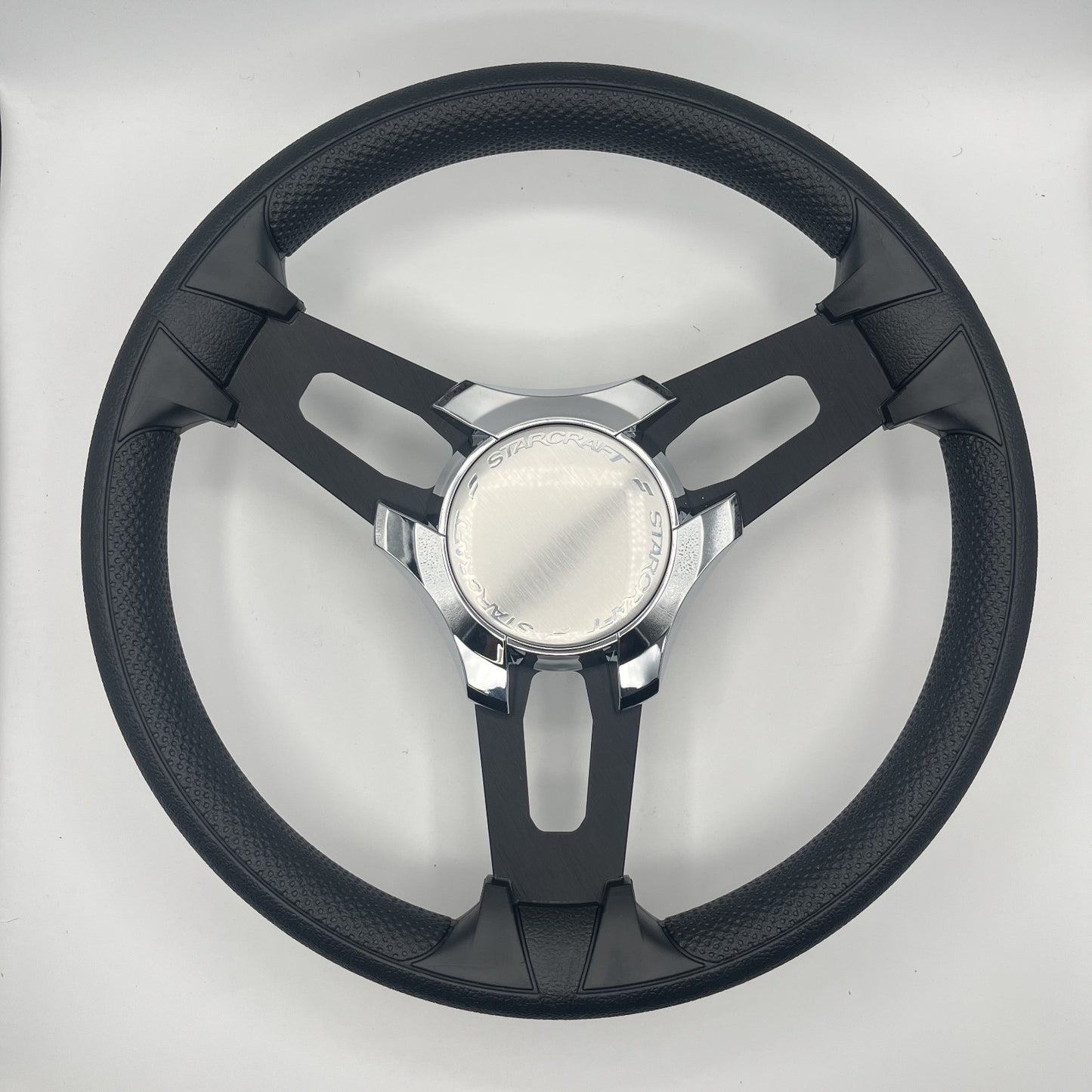 Gussi Italia Boat Model 15 Steering Wheel Black Brushed Alum Spokes | Starcraft