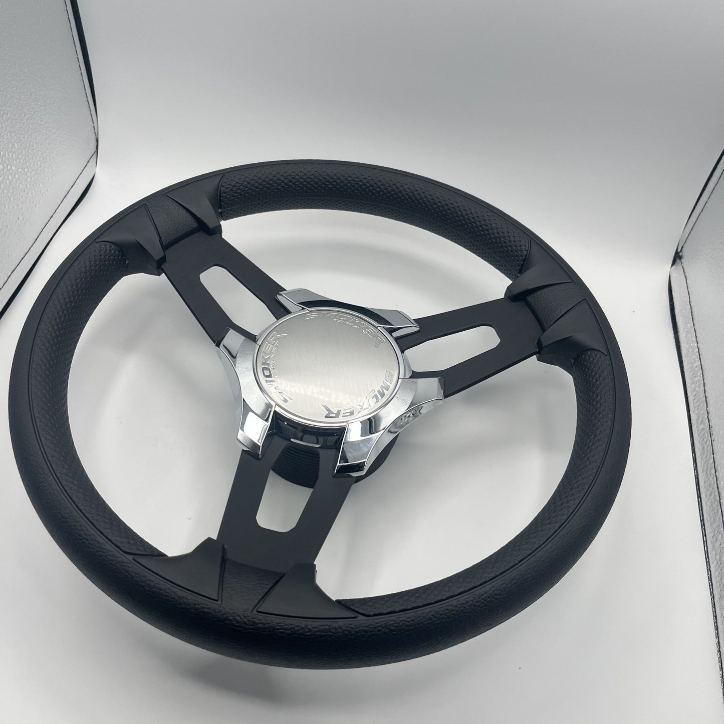 Gussi Italia Boat Model 15 Steering Wheel Black Brushed Alum Spokes | Smoker