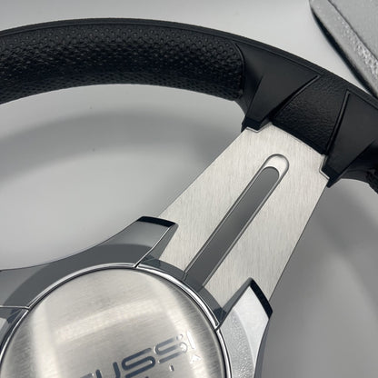 Model 15 Marine Steering Wheel Brushed Aluminum Spokes | Gussi Logo