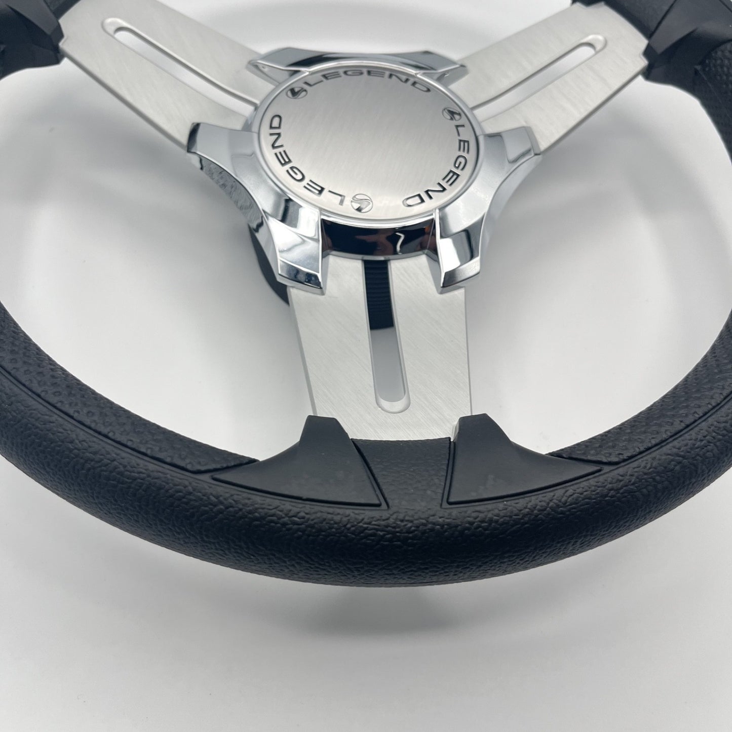 Model 15 Marine Steering Wheel Brush Alum Spokes | Legends Boats Chrome