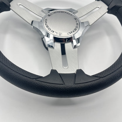 Model 15 Marine Steering Wheel Brush Alum Spokes | Legends Boats Chrome