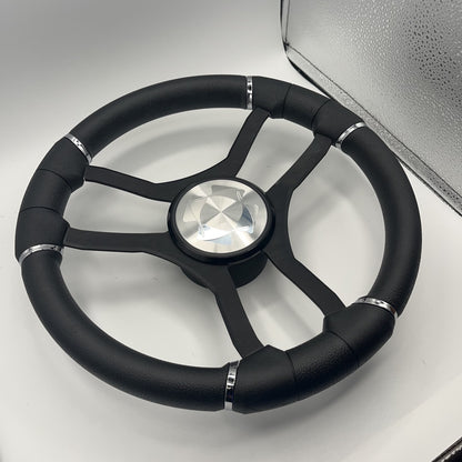 Malera Boat Steering Wheel Black Aluminum Spokes | Stingray