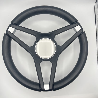 Molino Black w/Soft Touch Urethane Rim Boat Steering Wheel | Blank