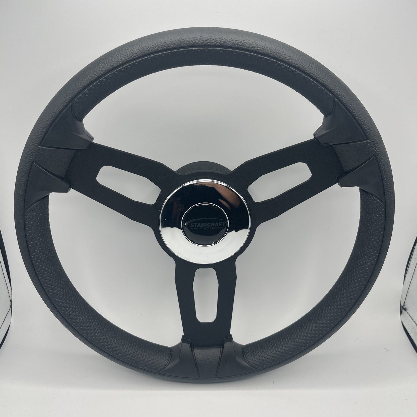 Gussi Italia Boat Model 15 Steering Wheel Black Brushed Alum Spokes | Stabicraft