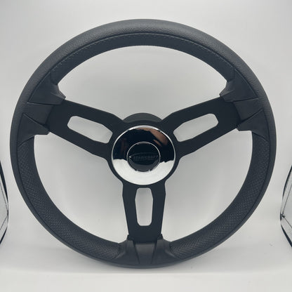 Gussi Italia Boat Model 15 Steering Wheel Black Brushed Alum Spokes | Stabicraft