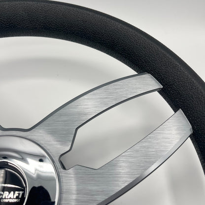 Cabrio Boat Steering Wheel Gray Brushed Alum Spoke | StabiCraft