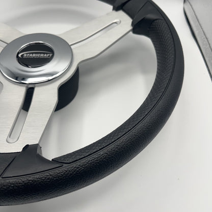 Model 15A Marine Steering Wheel Brushed Alum Spokes | Stabicraft Cap