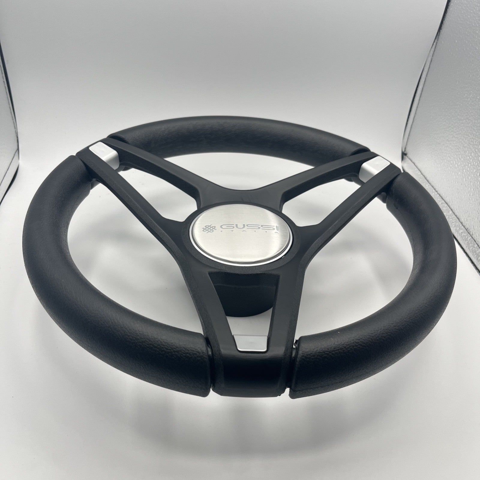 Molino Black w/Soft Touch Urethane Rim Boat Steering Wheel | Gussi