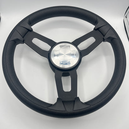 Gussi Italia Boat Model 15 Steering Wheel Black Brushed Alum Spokes | Stingray