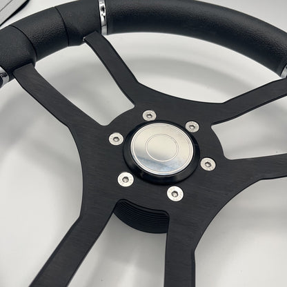 Malera Boat Steering Wheel Black Aluminum Spokes | Target Snap-in
