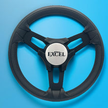 Model 15 Boat Steering Wheel Black Brushed Alum Spokes |Blk Excel