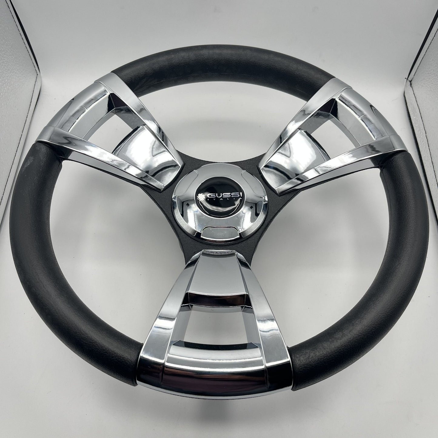 Model M13C Black & Chrome Steering Wheel fits E-Z-GO Golf Carts