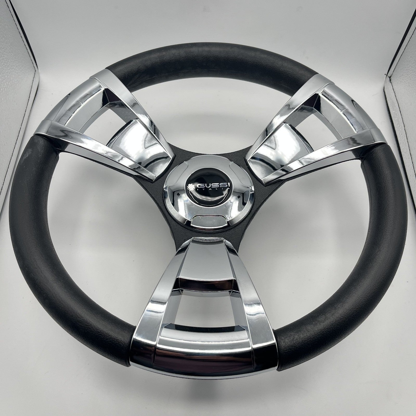 Model M13C Black & Chrome Steering Wheel fits E-Z-GO Golf Carts