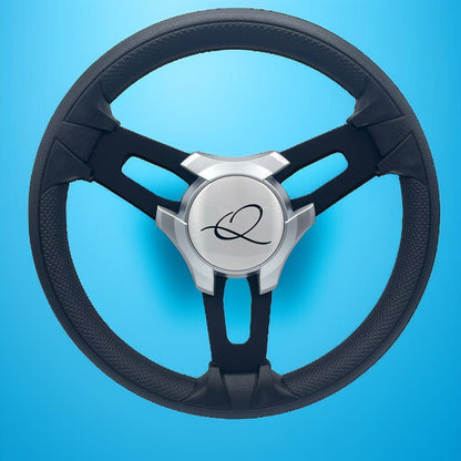 Gussi Italia Boat Model 15 Steering Wheel Black Brushed Alum Spokes | Apex