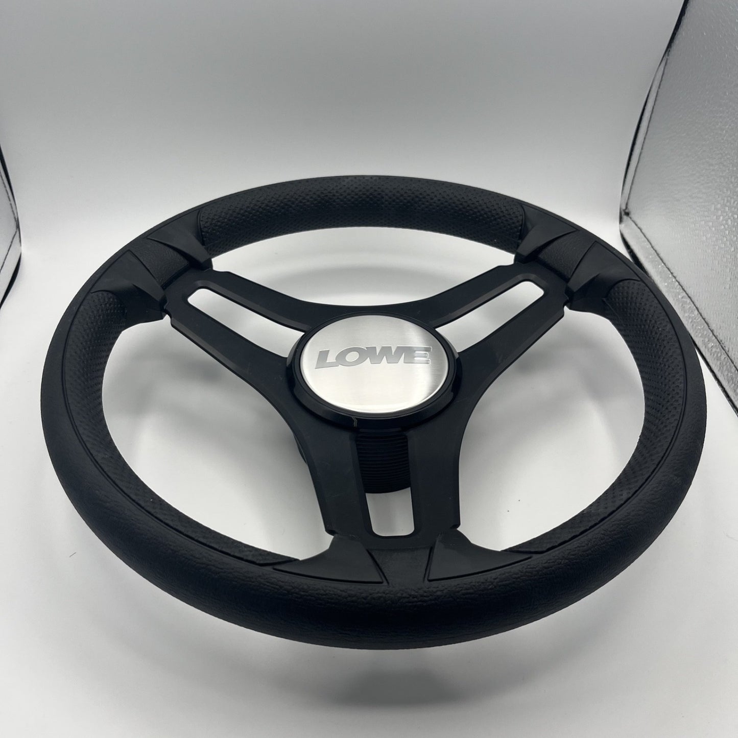 Gussi Italia Marine Steering Wheel Black Brush Metal Spokes | Lowe
