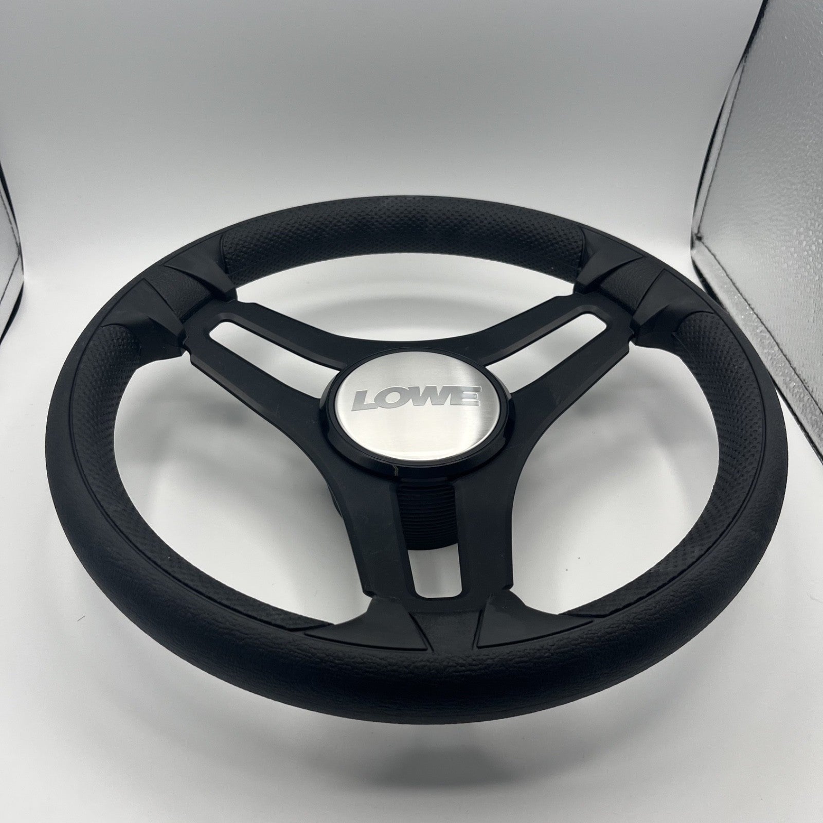 Gussi Italia Marine Steering Wheel Black Brush Metal Spokes | Lowe