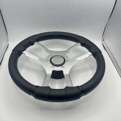 Malera Boat Steering Wheel Chrome Spokes | Snap in Stainless Gussi Cap