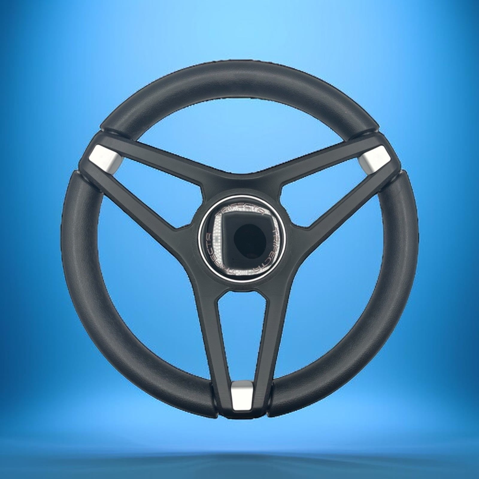 Molino Black w/Soft Touch Urethane Rim Boat Steering Wheel | Trifecta Boats
