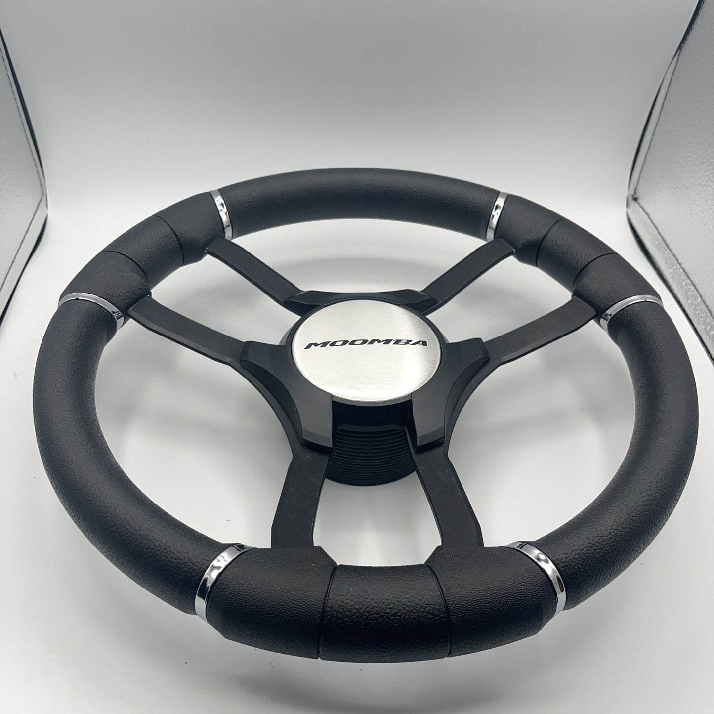 Malera Boat Steering Wheel Black Aluminum Spokes | Moomba Boats