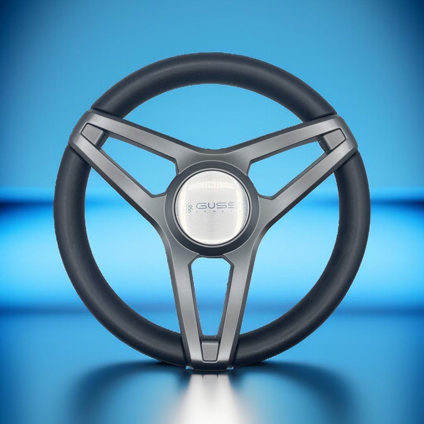 Molino Gray w/Soft Touch Urethane Rim Boat Steering Wheel | Gussi Italia