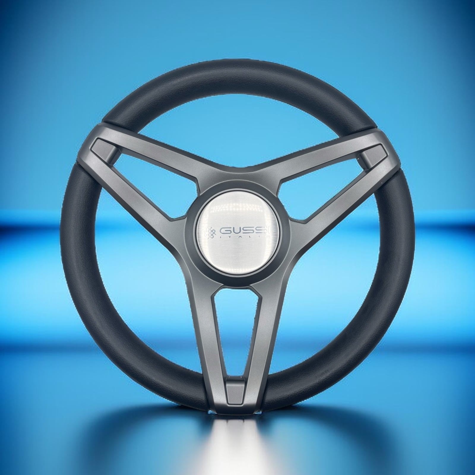 Molino Gray w/Soft Touch Urethane Rim Boat Steering Wheel | Gussi Italia