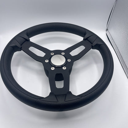 Gussi Italia Boat Model 15 Steering Wheel Black Brushed Alum Spokes |Blank