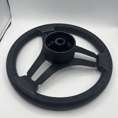 Gussi Italia Marine Steering Wheel Black Brush Metal Spokes | Silver Plain