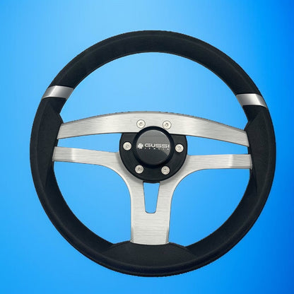 Badia Boat Steering Wheel Brushed Aluminum Spokes | Gussi Snap-in