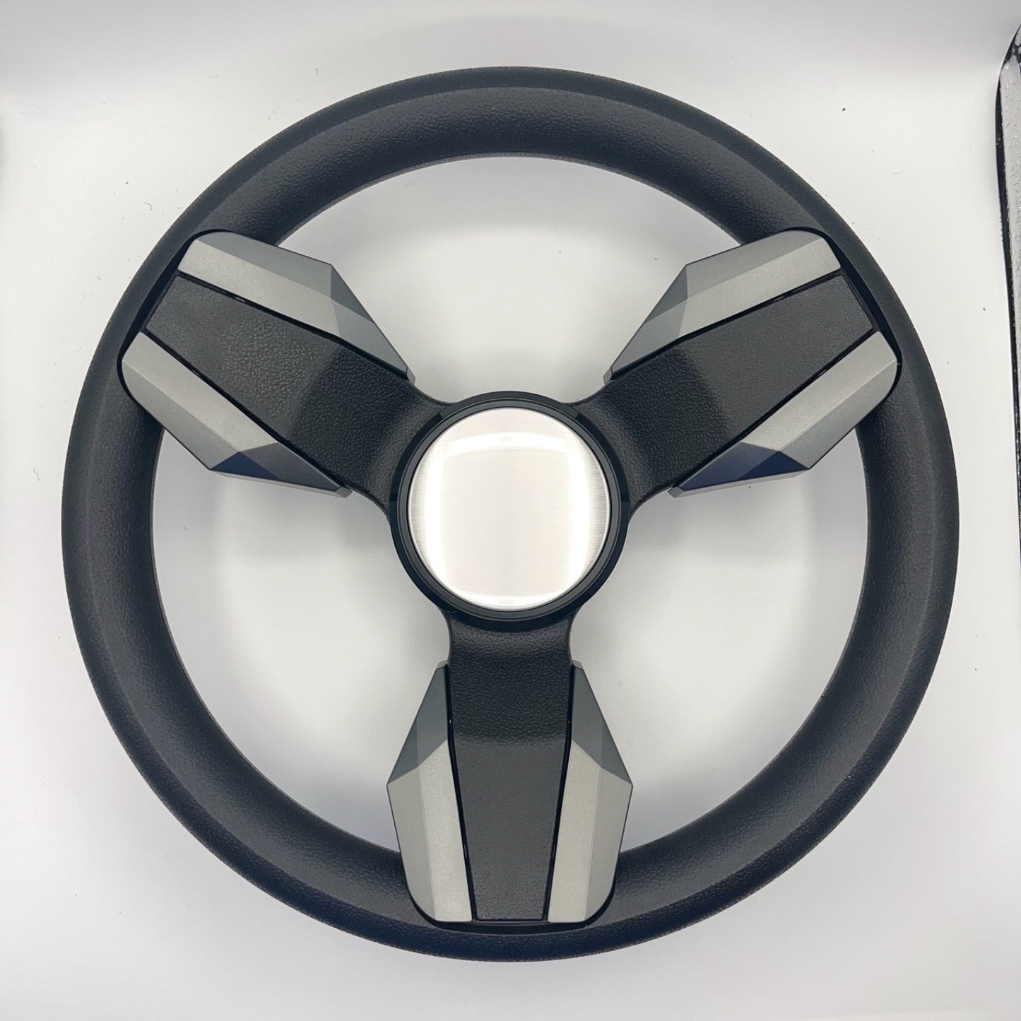 Collina Boat Steering Wheel Dark Gray Inserts - Blank Dome - Keyed ONLY