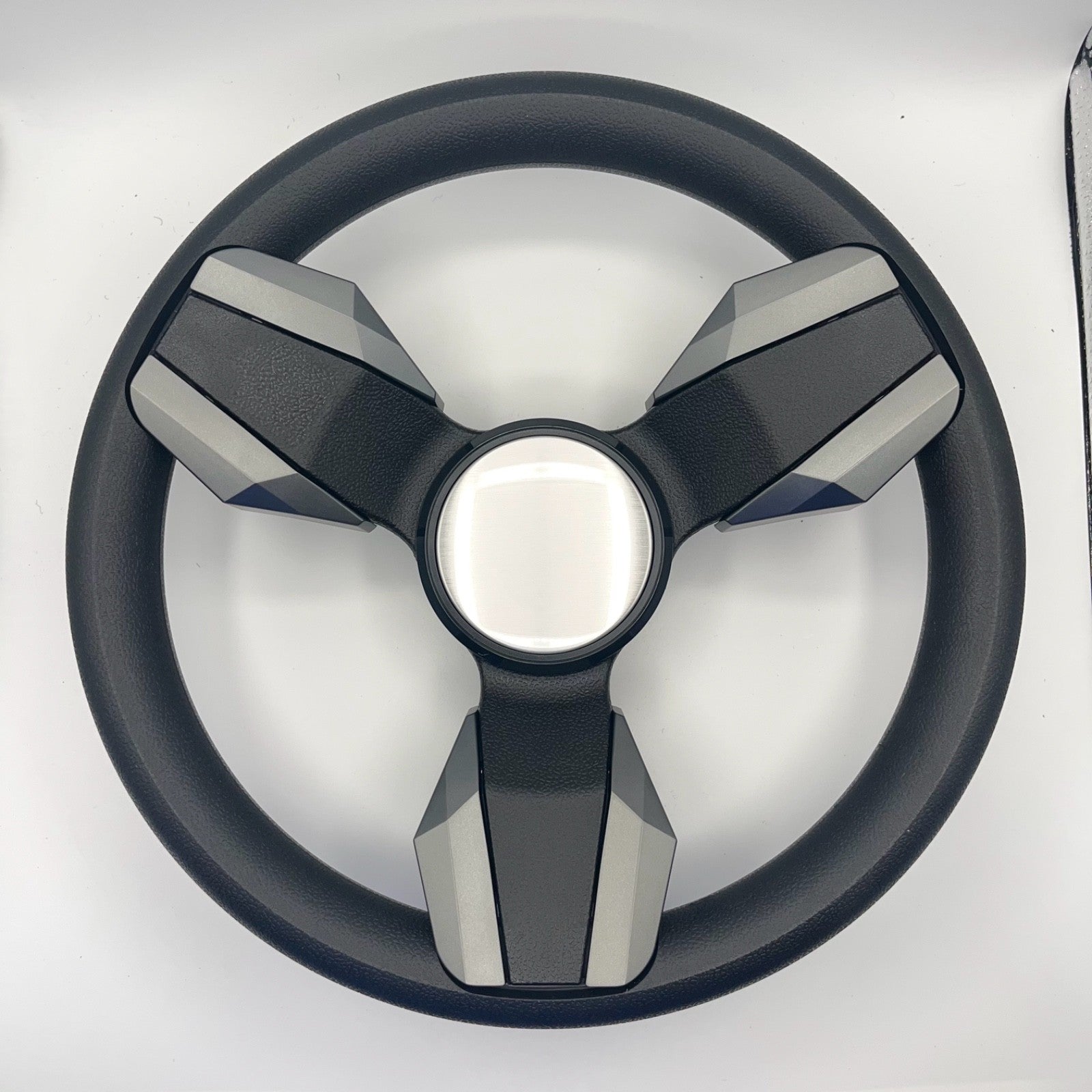 Collina Boat Steering Wheel Dark Gray Inserts - Blank Dome - Keyed ONLY