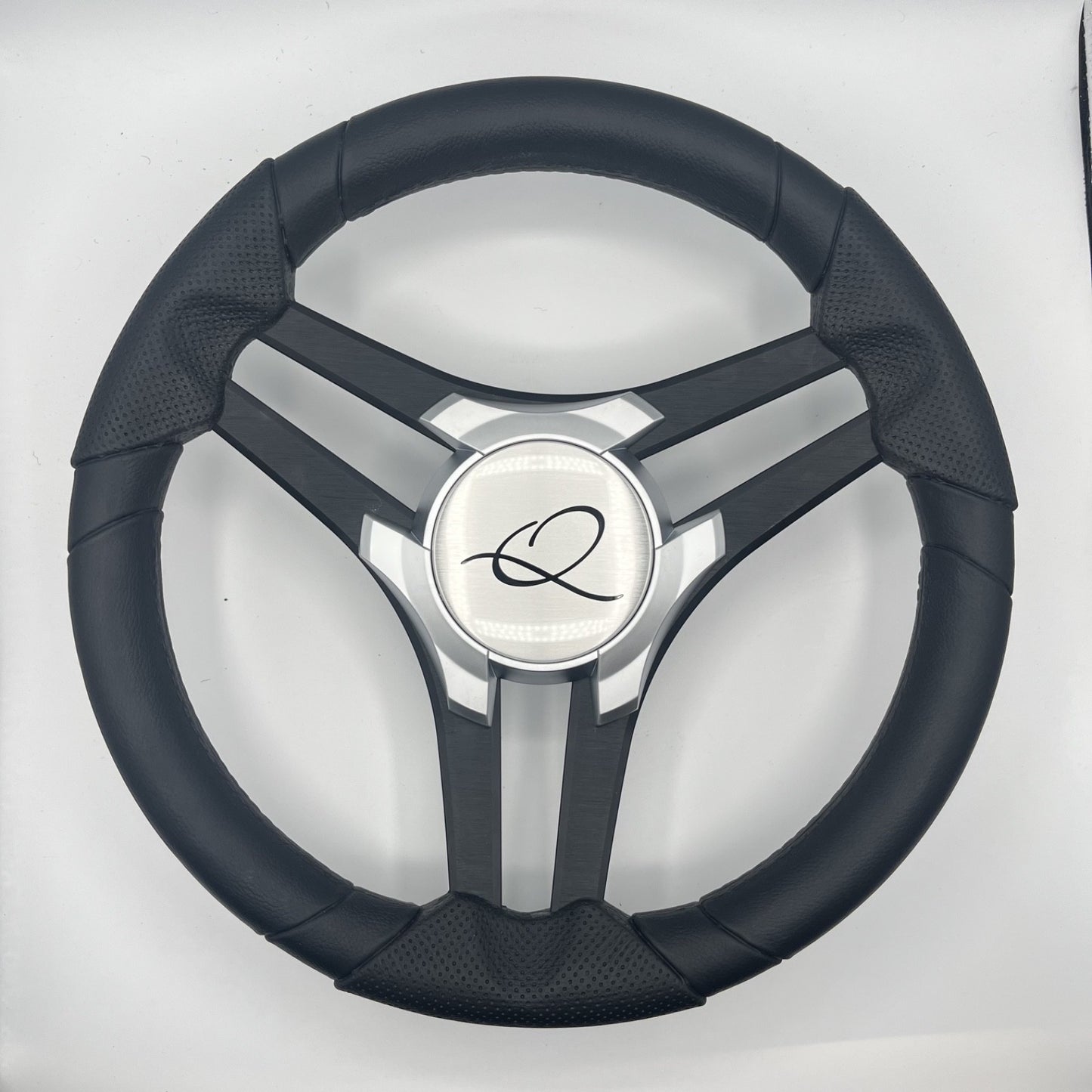 Molinara Marine Steering Wheel Black Brushed Alum Spokes | Apex
