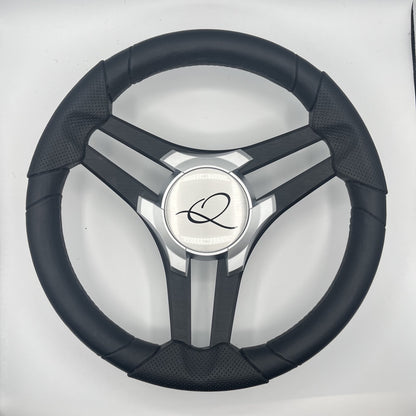 Molinara Marine Steering Wheel Black Brushed Alum Spokes | Apex