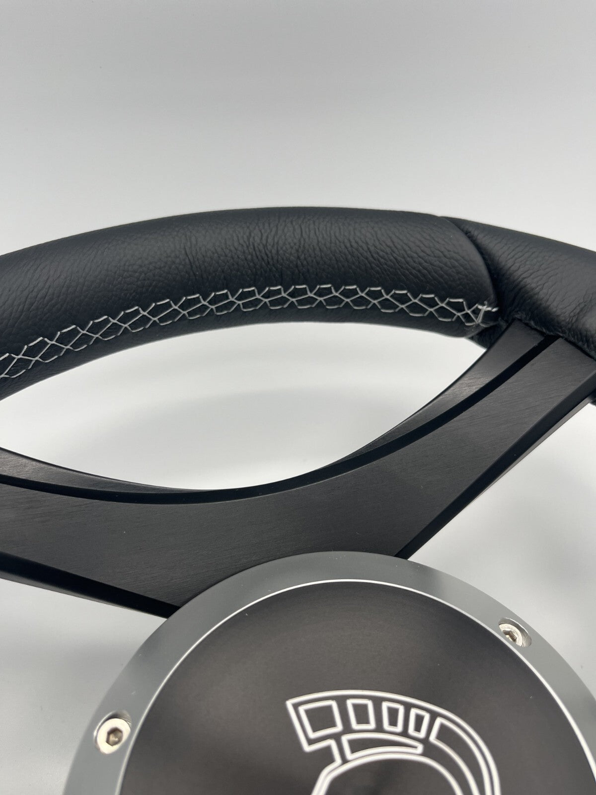 Durello Marine Steering Wheel, Black Leather Rim