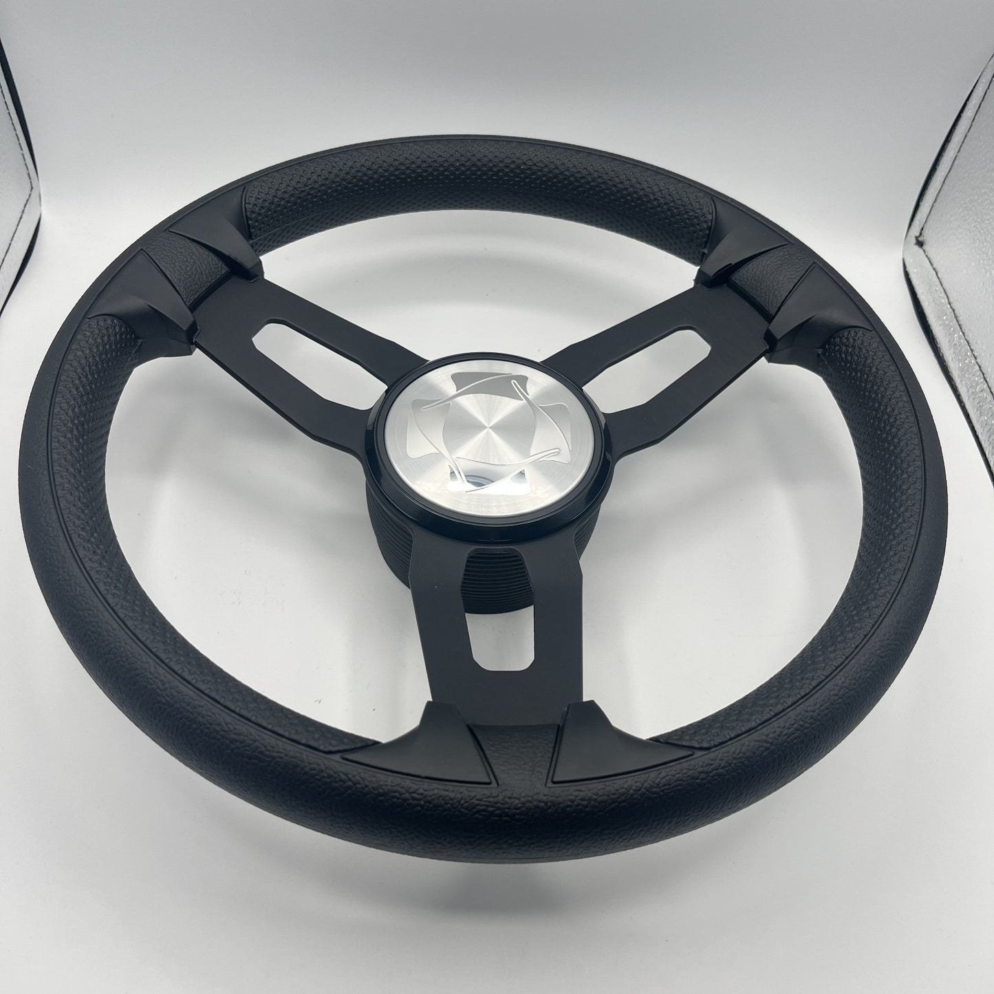 Gussi Italia Boat Model 15 Steering Wheel Black Brushed Alum Spokes | Stingray