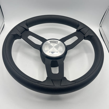 Gussi Italia Boat Model 15 Steering Wheel Black Brushed Alum Spokes | Stingray