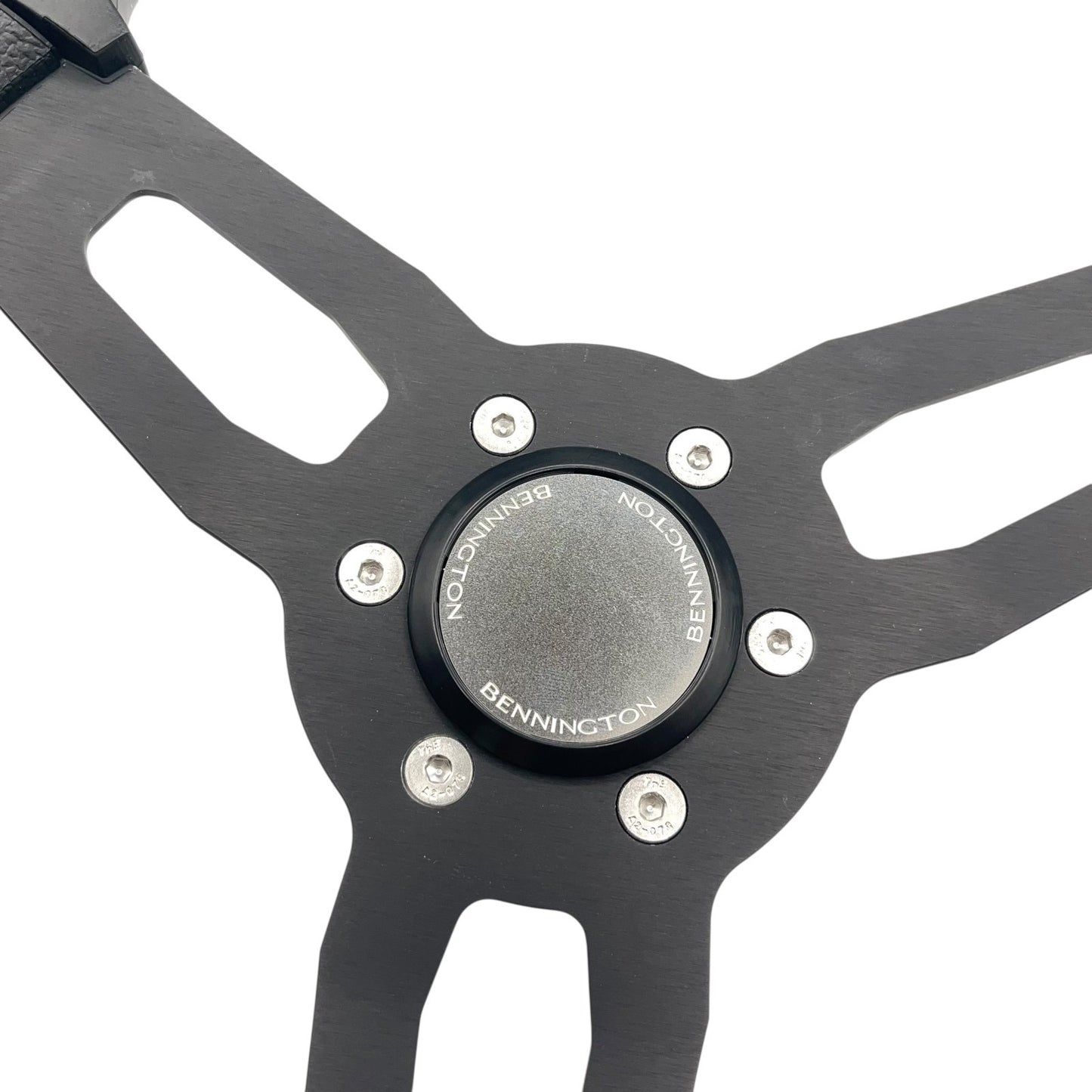 Model 15 Marine Steering Wheel Black Brushed Aluminum Spokes | Bennington