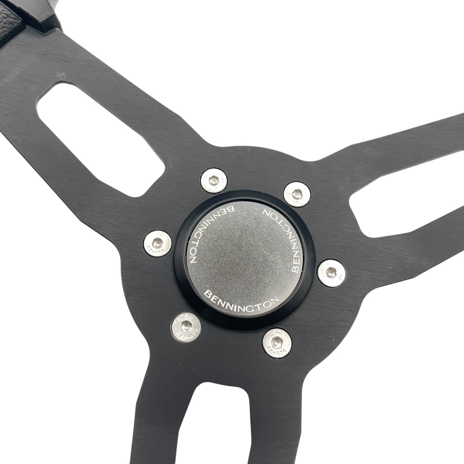 Model 15 Marine Steering Wheel Black Brushed Aluminum Spokes | Bennington