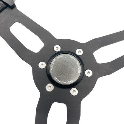 Model 15 Marine Steering Wheel Black Brushed Aluminum Spokes | Bennington