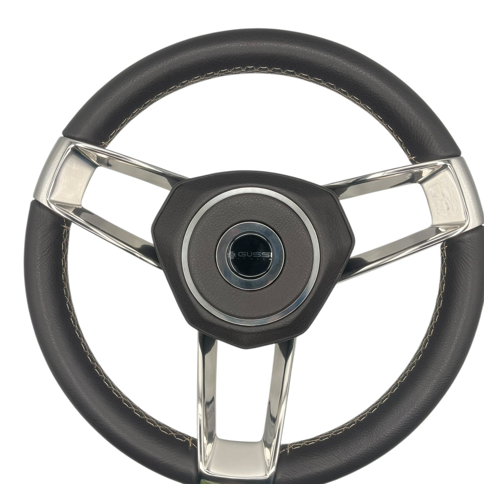 Model 700B Gussi Italia Boat Steering Wheel Polished Stainless Steel Spokes