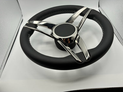 Caneva Boat Steering Wheel Stainless Steel Spoke Leather Rim | Plain