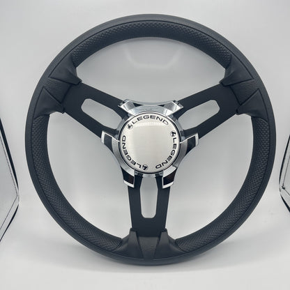 Gussi Italia Boat Model 15 Steering Wheel Black Brushed Alum Spokes |Legend