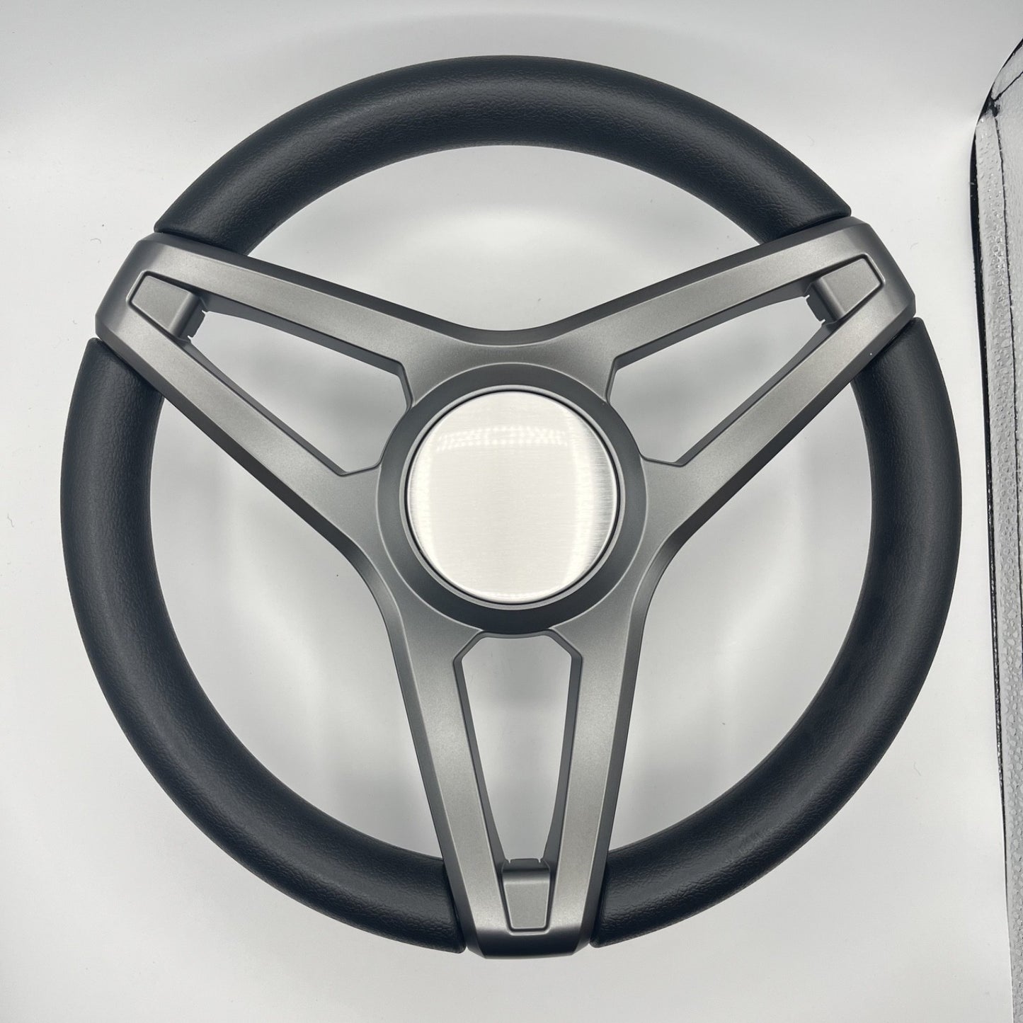 Molino Gray w/Soft Touch Urethane Rim Boat Steering Wheel | Plain