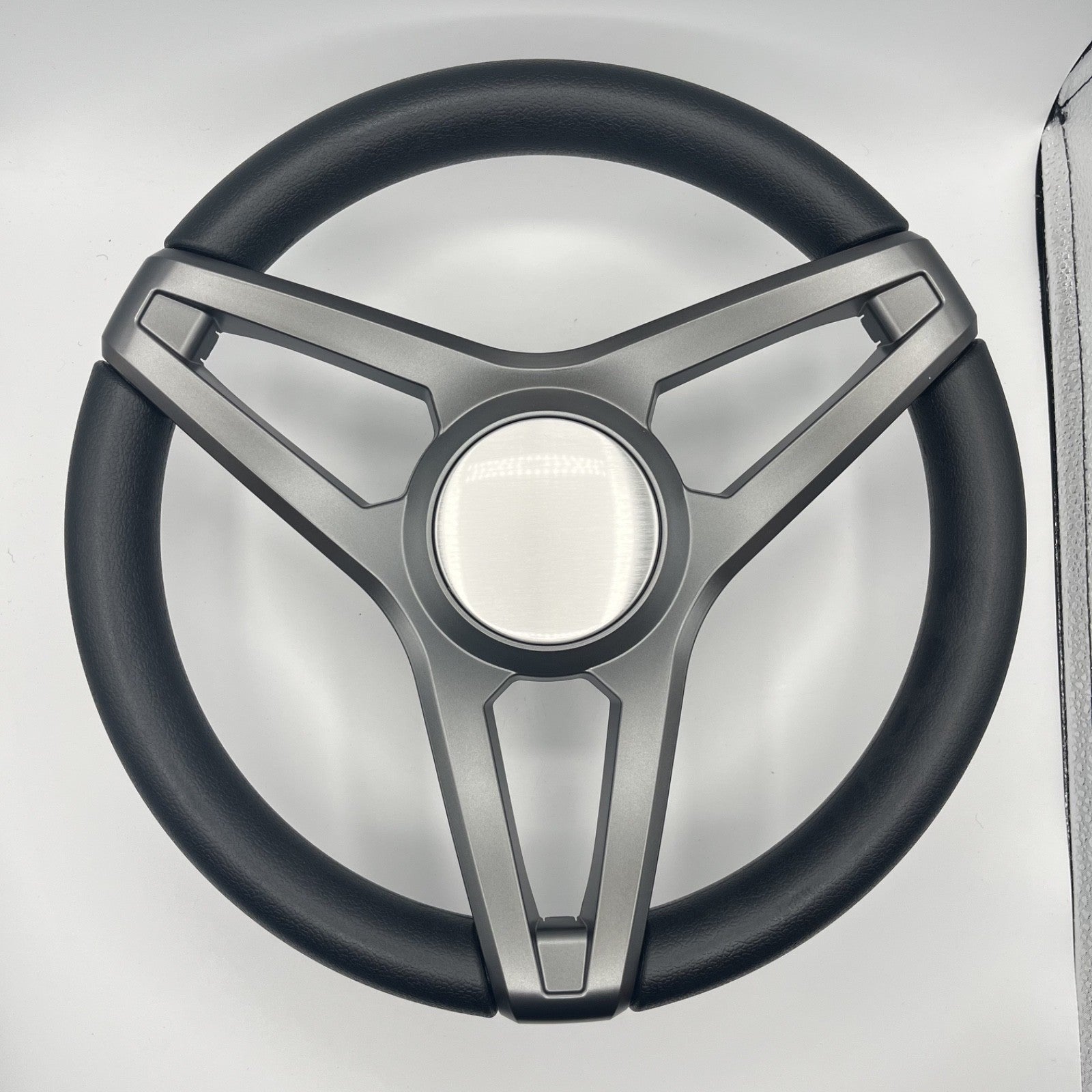 Molino Gray w/Soft Touch Urethane Rim Boat Steering Wheel | Plain